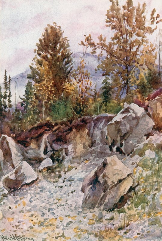 Monte Mackenzie, da pedreira perto de Revelstoke de Harold Copping