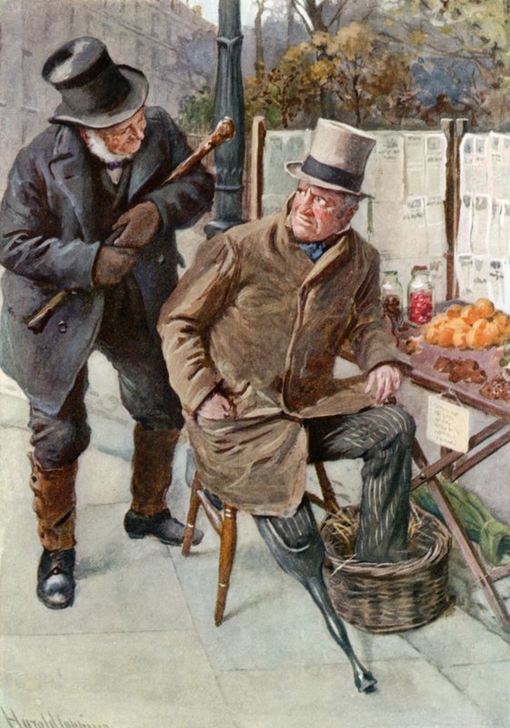 Mr. Boffin e Silas Wegg (cor litho) de Harold Copping