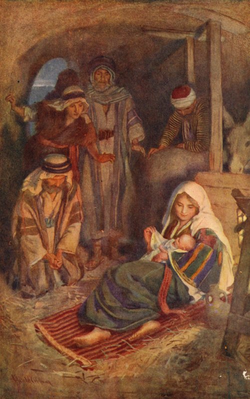 Novo Testamento: A Natividade (litografia a cores) de Harold Copping