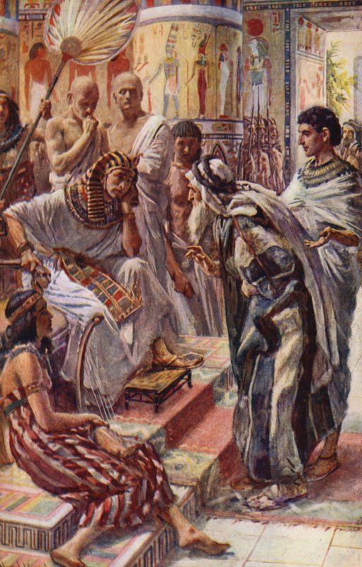 Antigo Testamento: Jacob perante o Faraó (litografia a cores) de Harold Copping