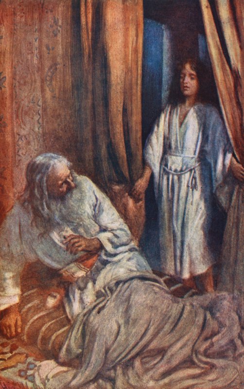 Antigo Testamento: O Menino Samuel (litografia a cores) de Harold Copping