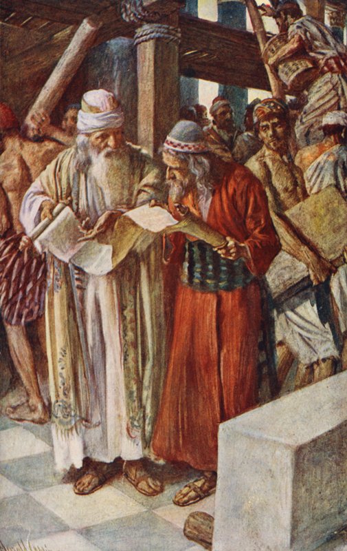 Antigo Testamento: A descoberta do livro (litografia a cores) de Harold Copping
