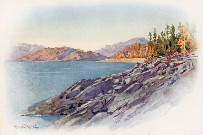 No lago Kootenay de Harold Copping