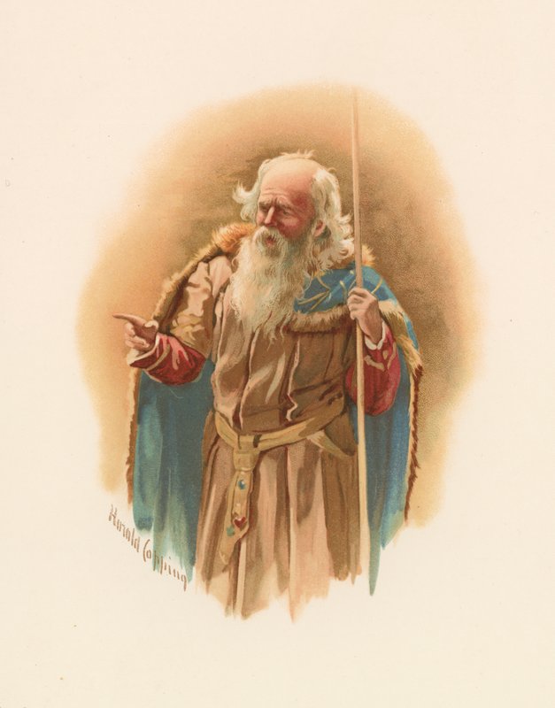 Polonius, do Hamlet de Shakespeare de Harold Copping