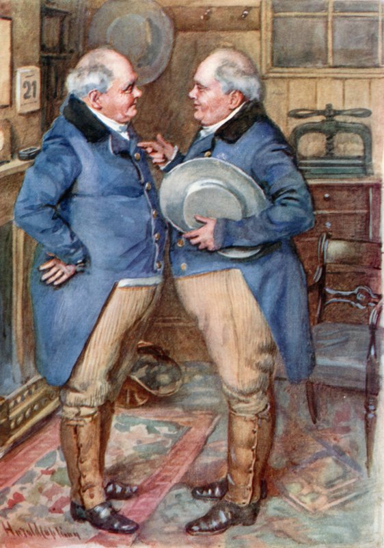 Os Irmãos Cheeryble (cor litho) de Harold Copping