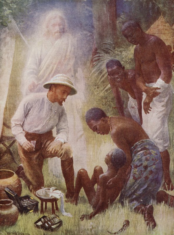 The Healer (lightograph colorido) de Harold Copping