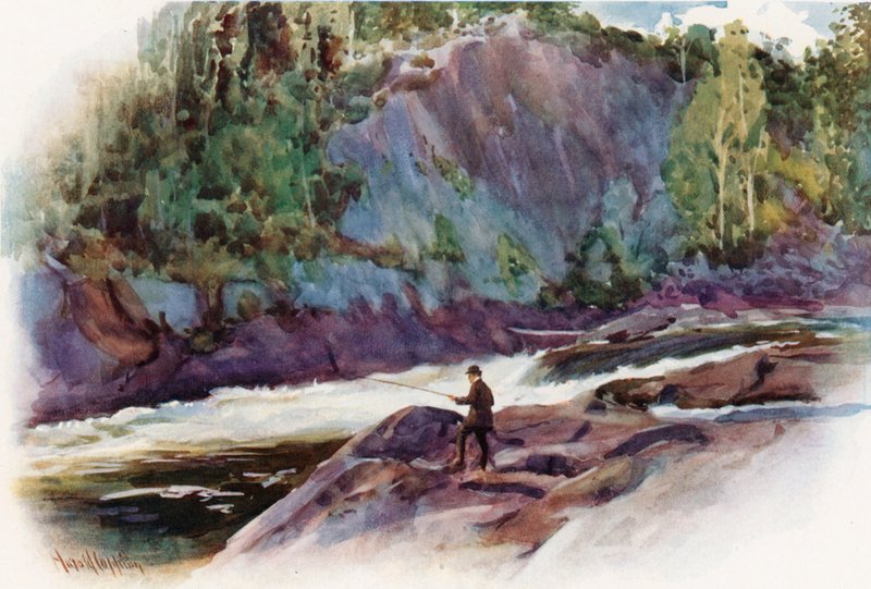 A, chute lua, perto, Bala, Muskoka, distrito lago de Harold Copping