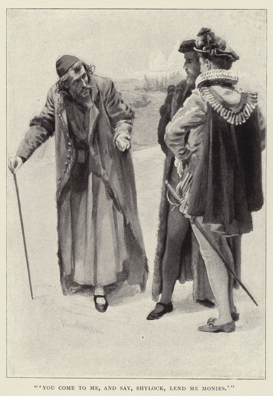 Você vem até mim e diz, Shylock, me empresta dinheiro de Harold Copping