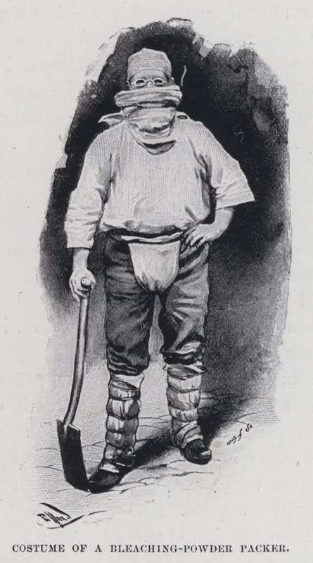Roupa de um empacotador de pó branqueador (foto a p/b) de Harold Hume Piffard