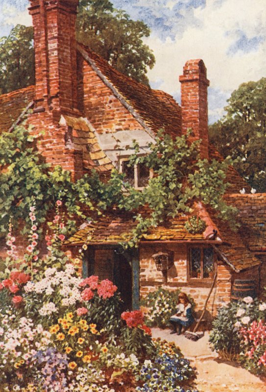 Uma casa de campo, Compton (litografia a cores) de Harold Sutton Palmer