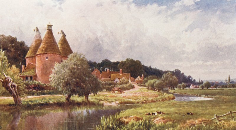 Hop-Kiln, perto de Farnham (litografia a cores) de Harold Sutton Palmer