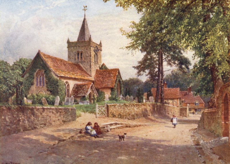 Igreja de Witley (litografia a cores) de Harold Sutton Palmer