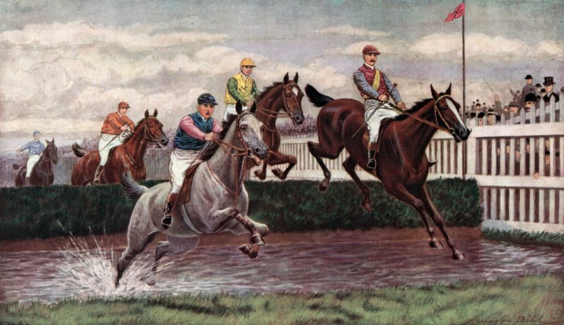 Caça às escarpas (cor litho) de Harrington Bird