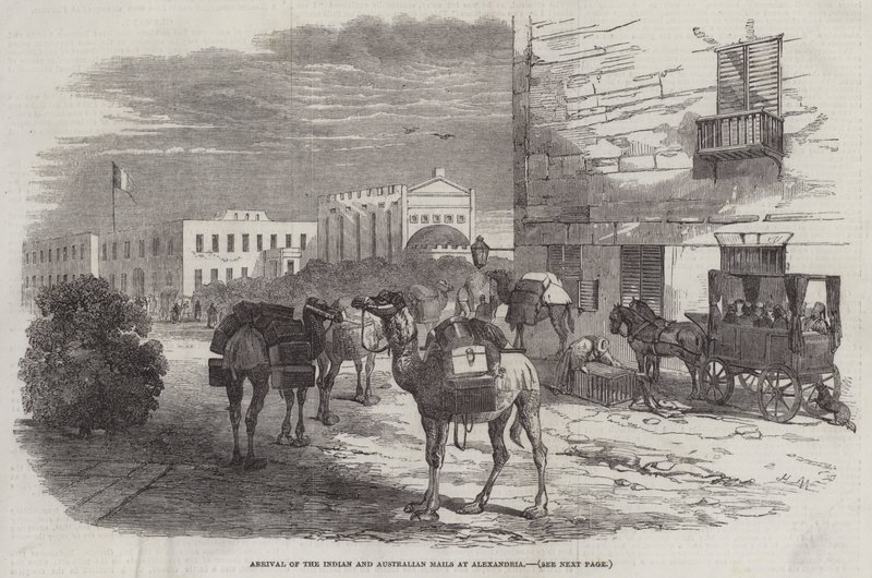 Chegada dos correios indianos e australianos em Alexandria de Harrison William Weir