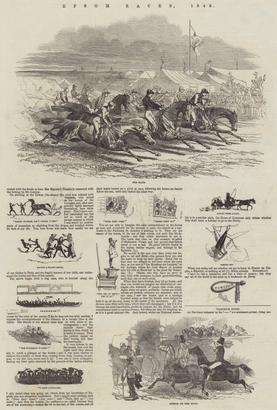 Corridas de Epsom, 1849 de Harrison William Weir