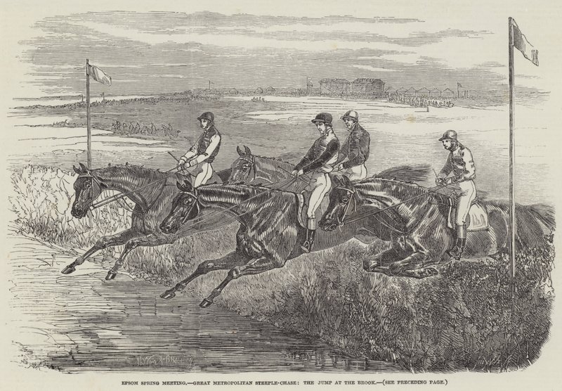 Reunião de Primavera Epsom, Great Metropolitan Steeple-Chase, o salto no riacho de Harrison William Weir