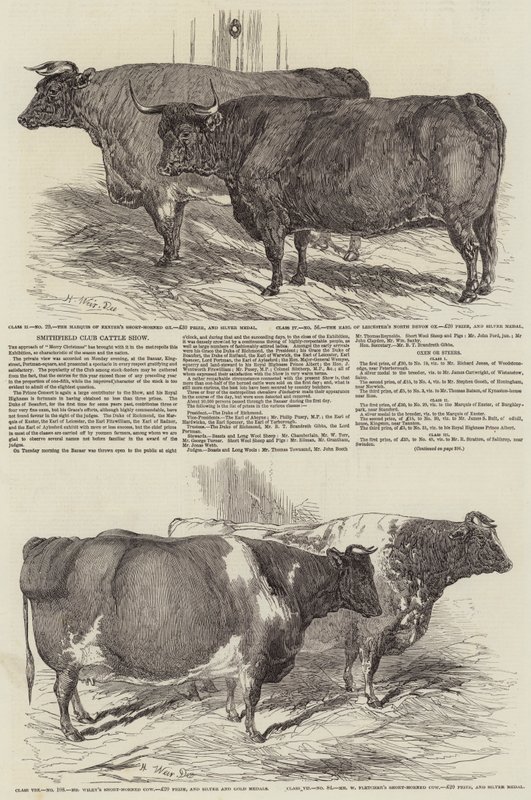 Mostra do gado do clube de Smithfield de Harrison William Weir