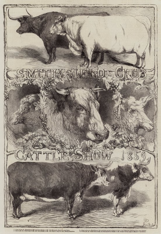 Mostra do gado do clube de Smithfield, 1859 de Harrison William Weir