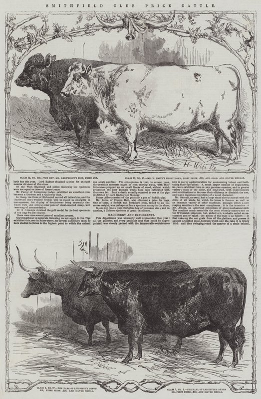 Gado do prêmio do clube de Smithfield de Harrison William Weir