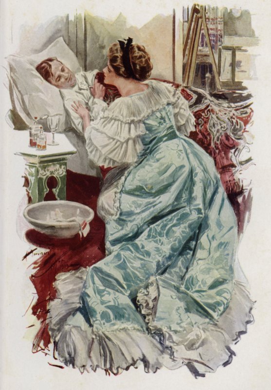 Ilustração para Quando um Homem Casar por Mary Roberts Rinehart (cor litho) de Harrison Fisher