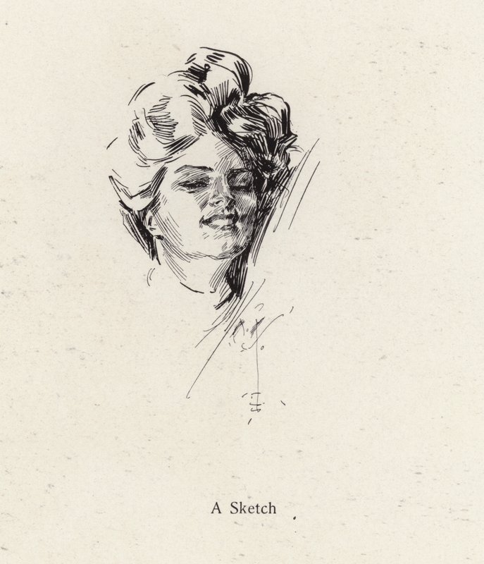Retrato de uma mulher (litho) de Harrison Fisher