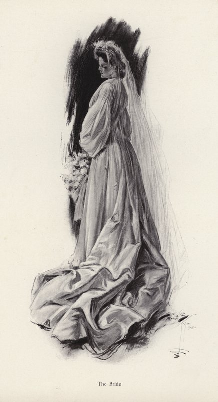 Retrato de uma noiva (litho) de Harrison Fisher