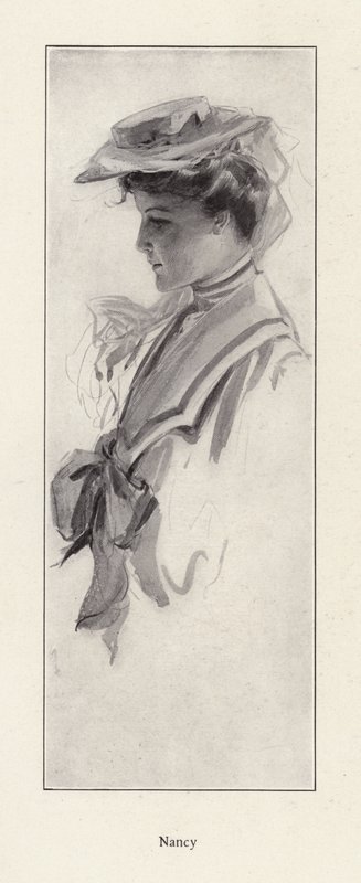 Retrato de uma mulher chamada Nancy (litho) de Harrison Fisher