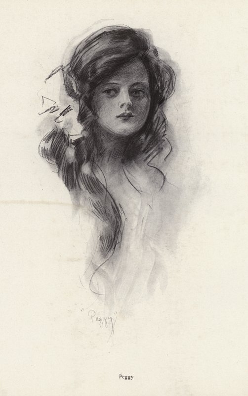 Retrato de uma jovem chamada Peggy (litho) de Harrison Fisher