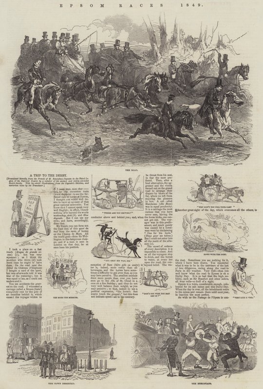 Corridas de Epsom, 1849 de Harrison William Weir