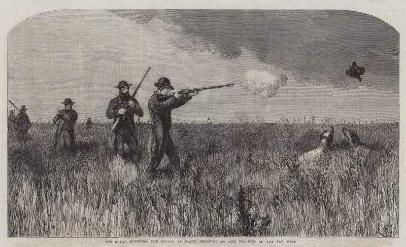 Sua Alteza Real o Príncipe de Gales atirando nas Pradarias do Extremo Oeste de Harrison William Weir