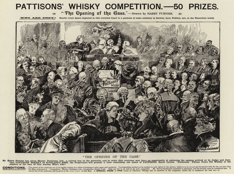 Anúncio, Whiskey dos Pattisons de Harry Furniss