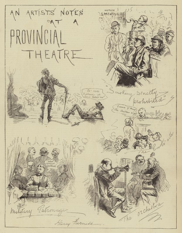 Notas de um artista em um teatro da província de Harry Furniss
