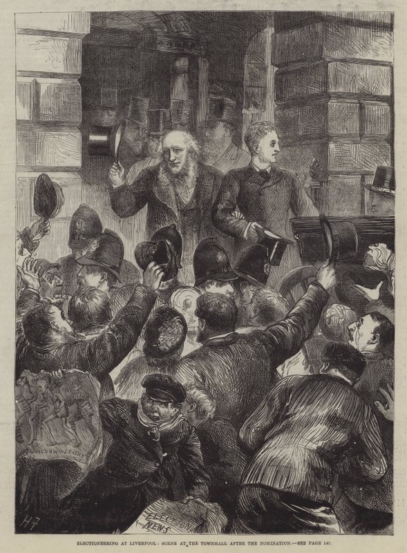 Eleitoral em Liverpool, Cena no Townhall após a nomeação de Harry Furniss
