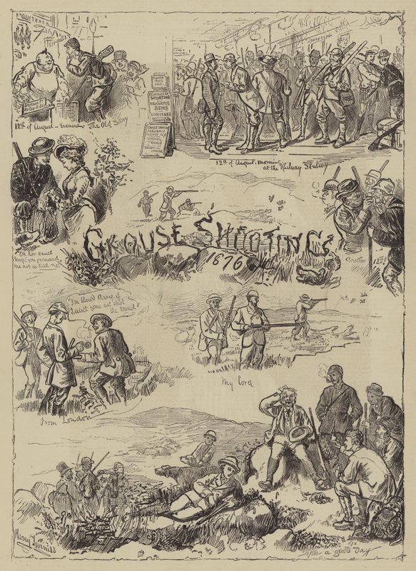 Tiro do galo silvestre, 1876 de Harry Furniss