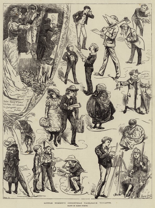 Pinturas de Natal do Little Tommy de Harry Furniss