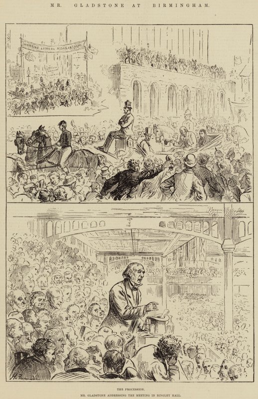 Mr Gladstone na Birmingham de Harry Furniss