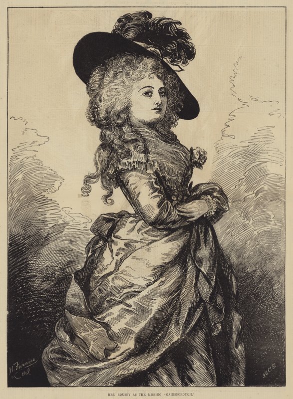 Sra. Rousby como o Missing Gainsborough de Harry Furniss