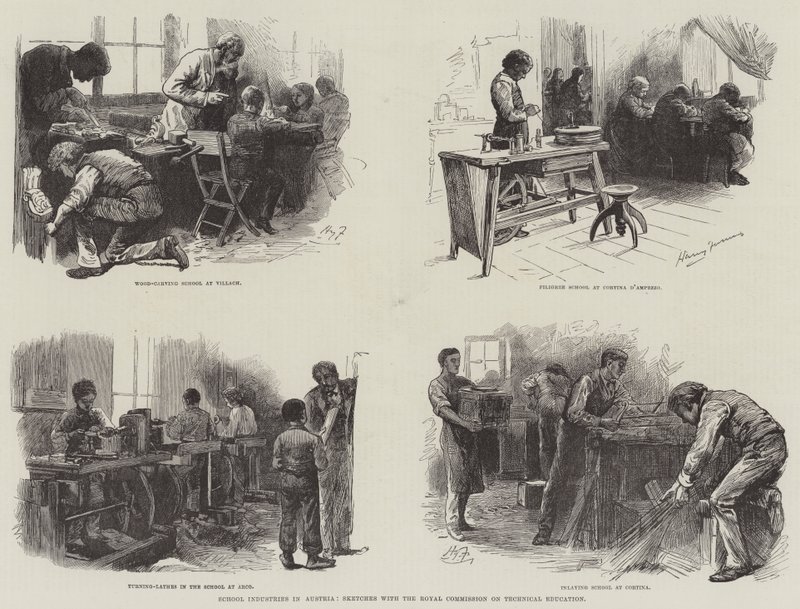 Indústrias Escolares na Áustria, Sketches com a Royal Commission on Technical Education de Harry Furniss