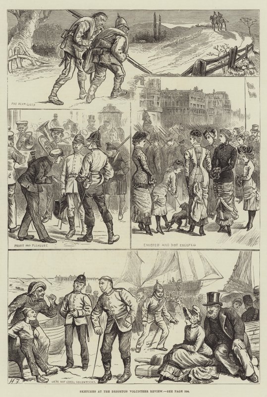 Esboços no Brighton Volunteer Review de Harry Furniss