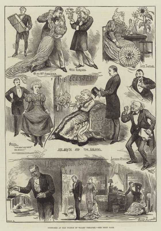Esboços no Teatro do Príncipe de Gales de Harry Furniss