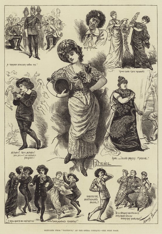 Esboços da paciência, na ópera Comique de Harry Furniss