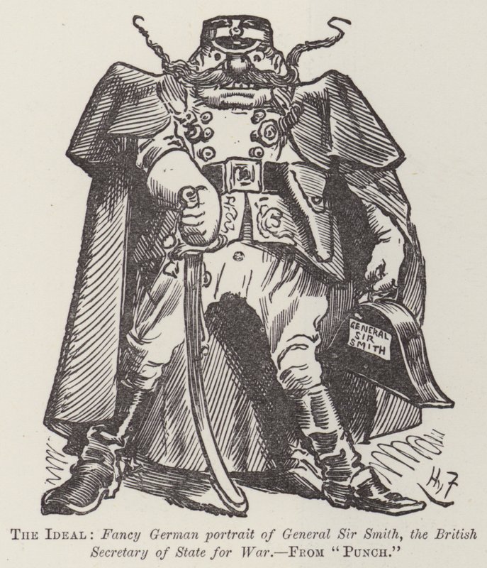 O ideal, retrato de fantasia alemão do general Sir Smith, o secretário britânico de Estado para a guerra de Harry Furniss