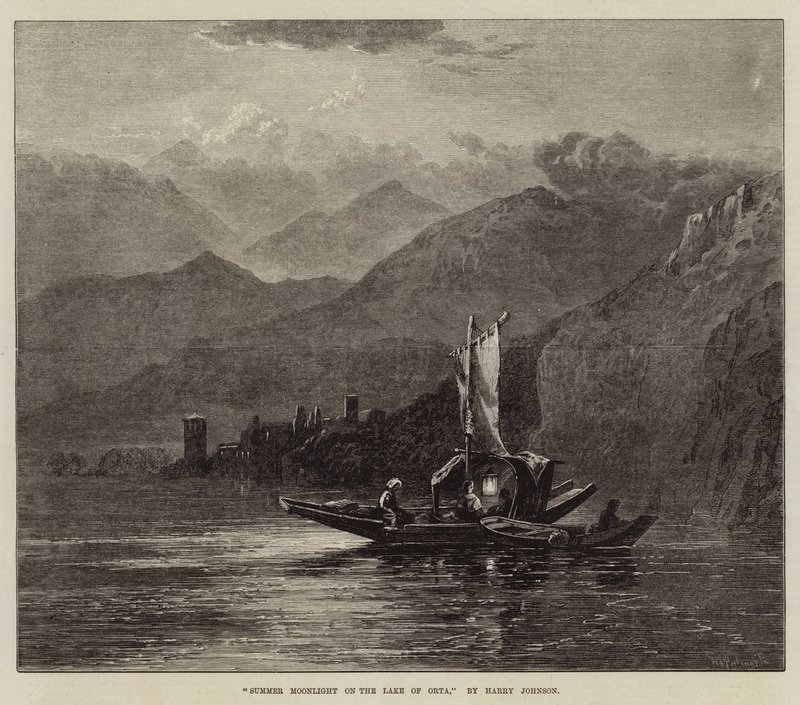 Luar de verão no lago de Orta de Harry John Johnson