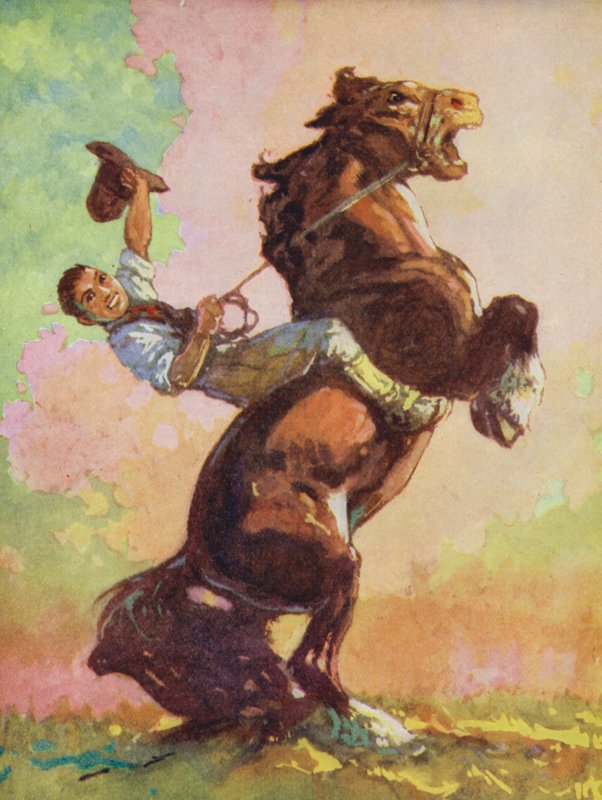Fábulas de Esopo: O Cavalo e o Veado (litografia a cores) de Harry (1878 1950) Rountree