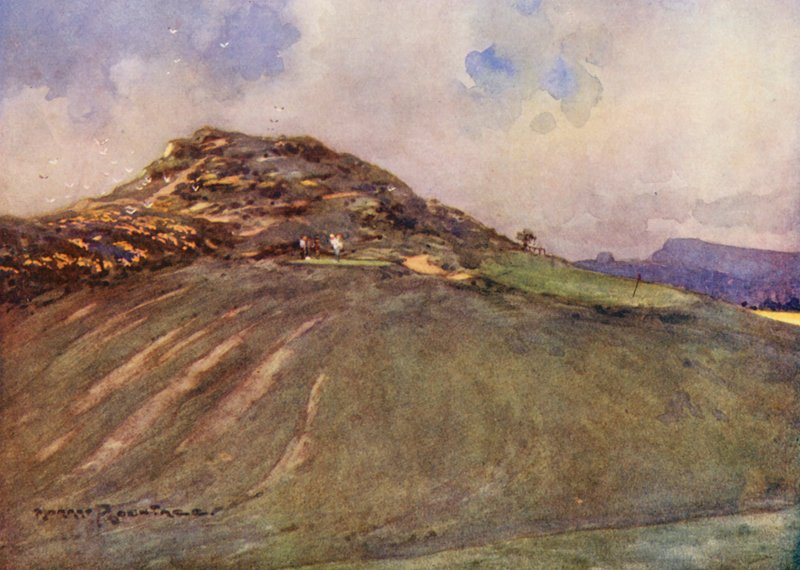 Campos de golfe: Cromer, o décimo sexto tee (litografia a cores) de Harry (1878 1950) Rountree