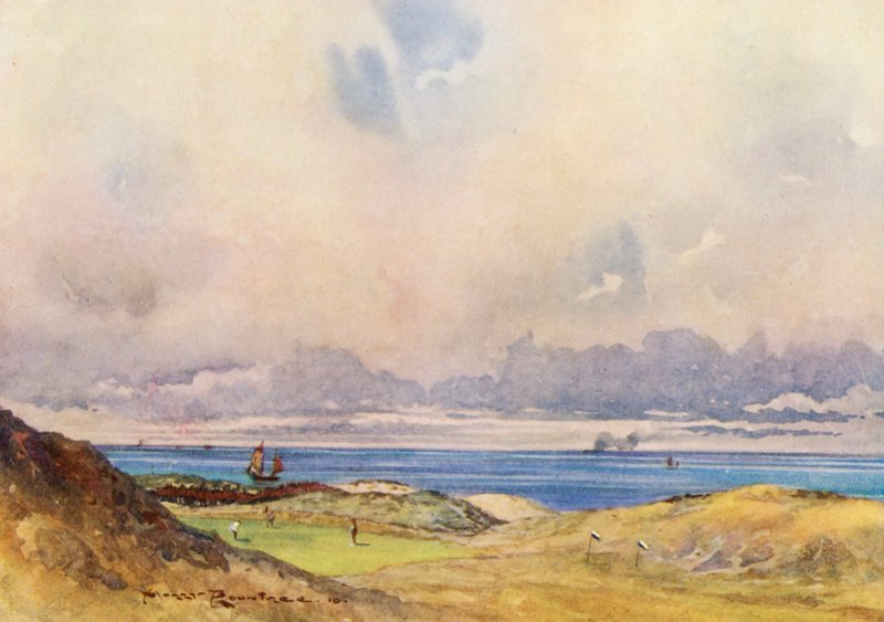 Campos de golfe: Wallasey, the firth green (litografia a cores) de Harry (1878 1950) Rountree