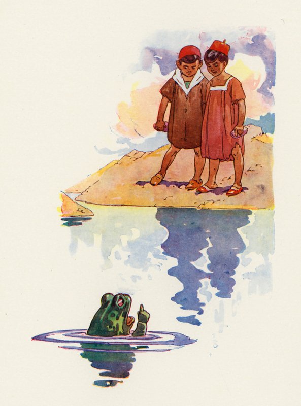The Boys and the Frogs (cor litho) de Harry Rountree