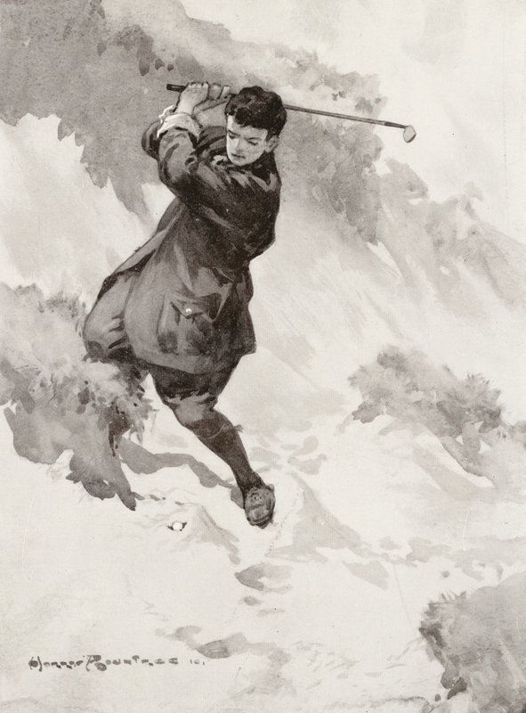 Campos de golfe: Sandwich, jogando para o green a partir de "Hades" (litografia) de Harry (1878 1950) Rountree