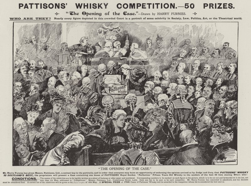 Anúncio, Whisky dos Pattisons (gravura) de Harry (after) Furniss