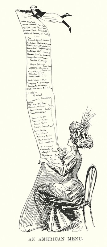 Ementa americana (litografia) de Harry (after) Furniss